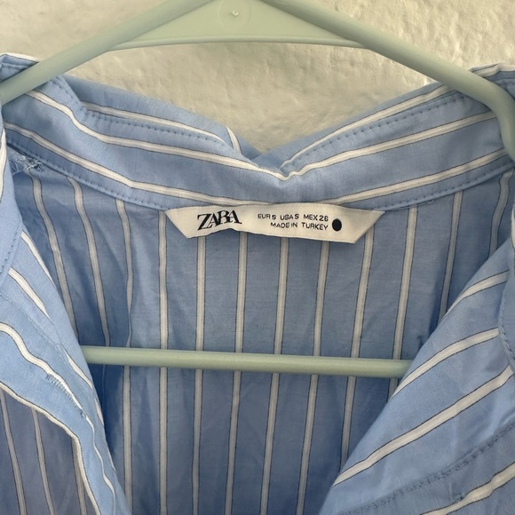 Zara oversized striped blue shirt dress - Picture 2 of 3